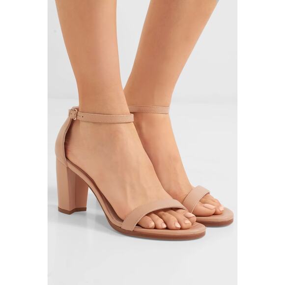 Stuart Weitzman Nearlynude Strap Leather Sandals 12 - Picture 1 of 13